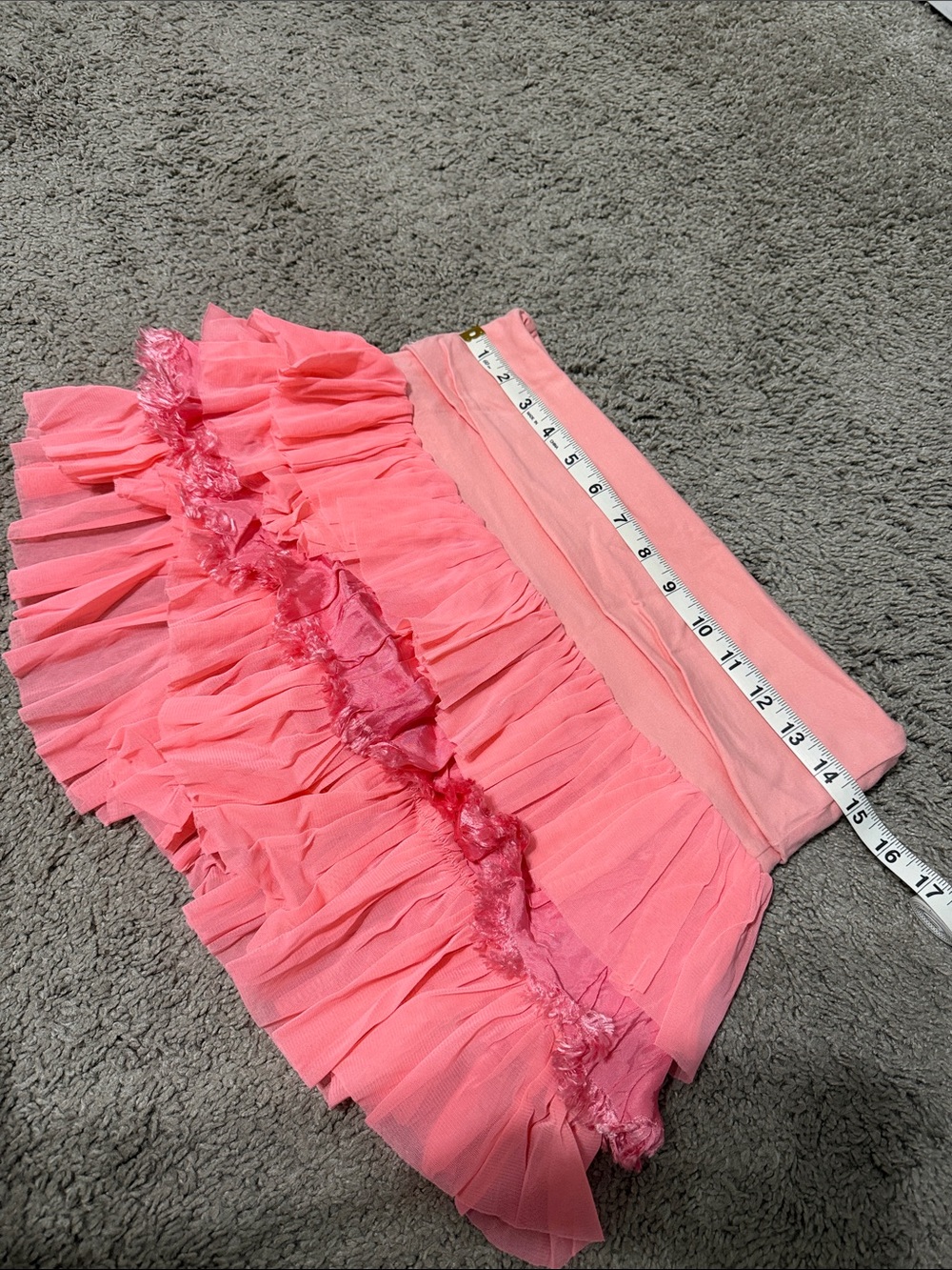 Chic Coral Ruffled Mini Skirt - Picture 4 of 4
